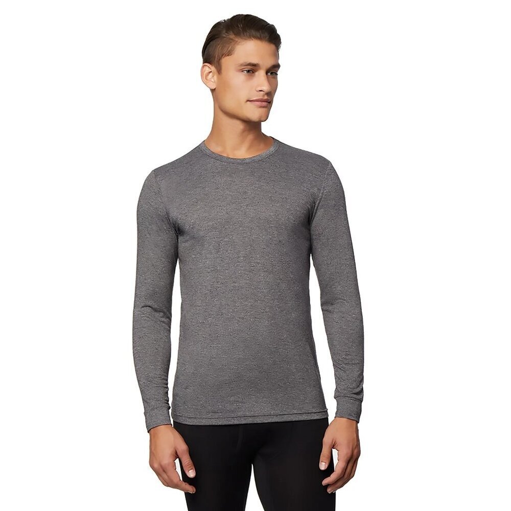 2 PACK 32 Degrees Heat Retention Men's Base Layer Long Sleeve Shirt S 34-36 Grey